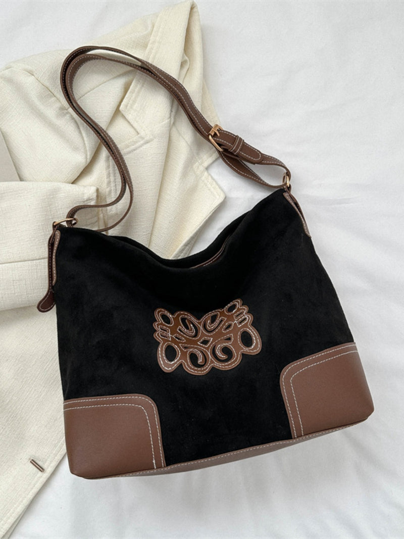 Bolso tote con correa ajustable de gamuza