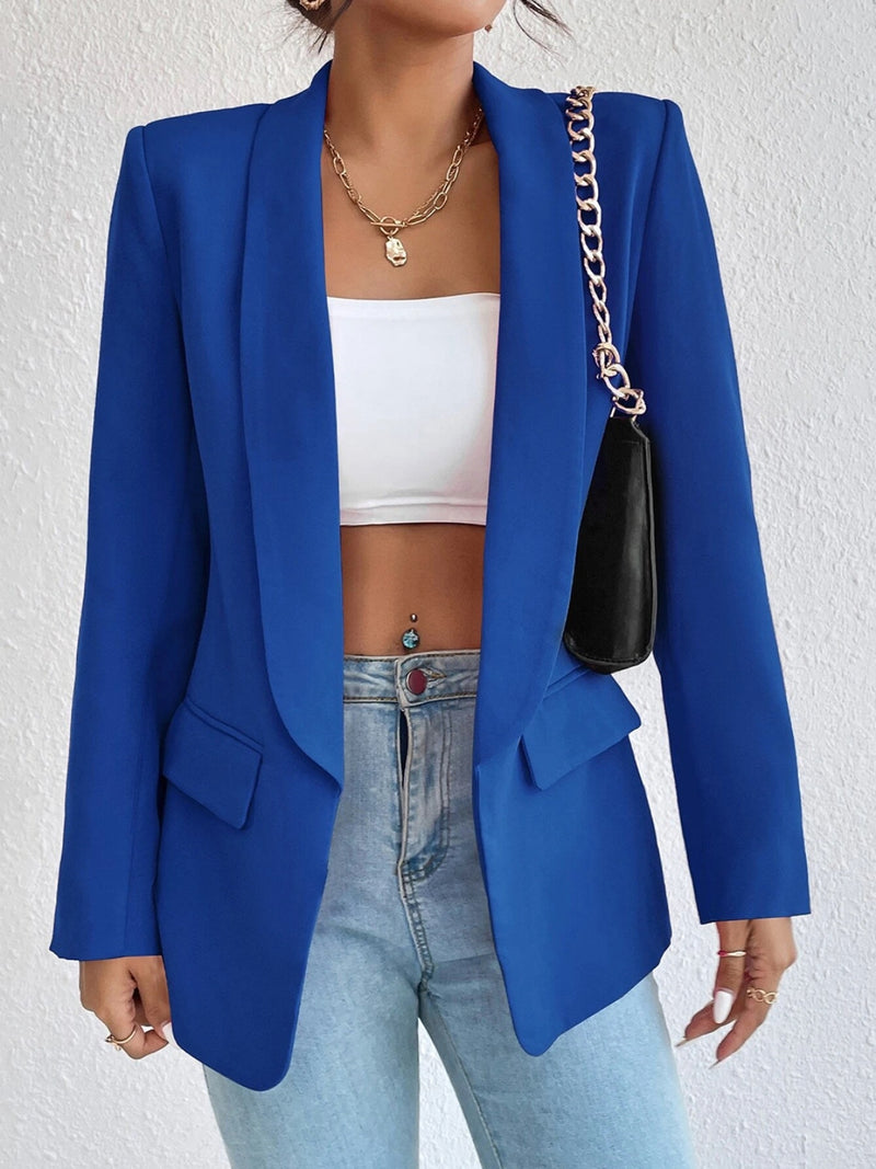 Blazer de manga larga con cuello chal