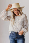 Leopard Crew Neck Long Sleeve Blouse