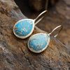 Copper Natural Stone Teardrop Shape Earrings