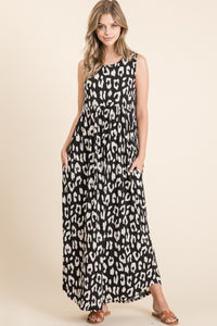 Vestido Maxi BOMBOM Leopard con Bolsillos