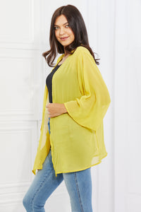 Melody Just Breathe Kimono de gasa de tamaño completo en amarillo