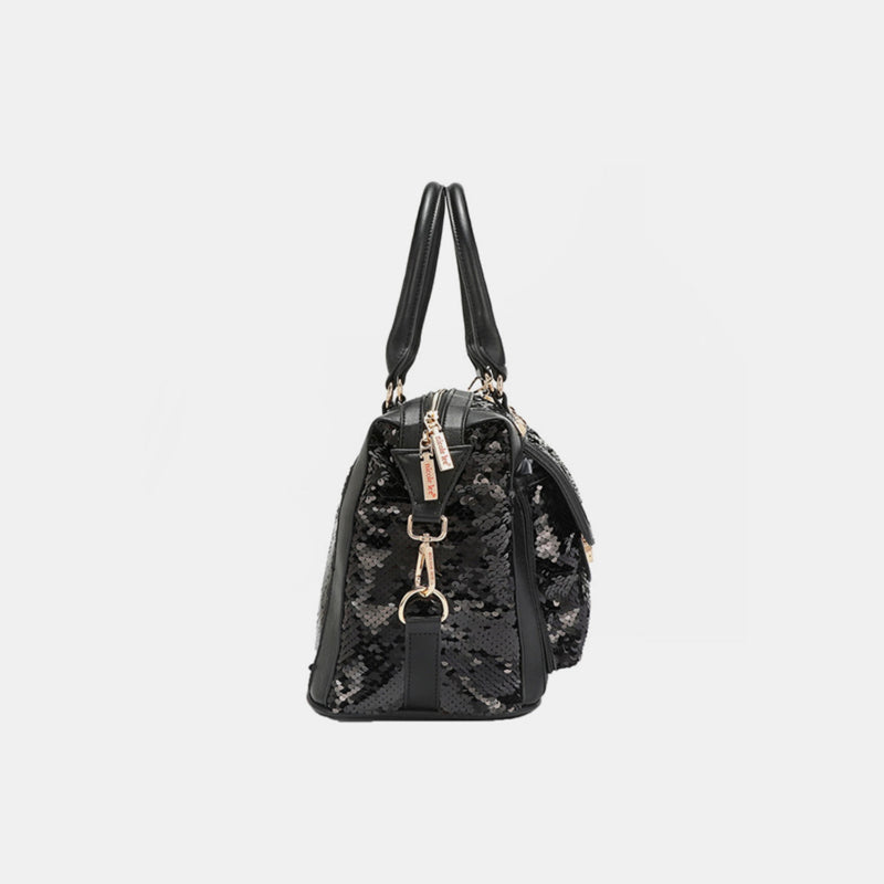 Bolso Boston con parche de lentejuelas Nicole Lee USA