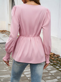 Blusa de manga larga con sobrepelliz ahumado Devine