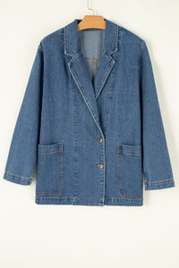 Pocketed Long Sleeve Denim Jacket