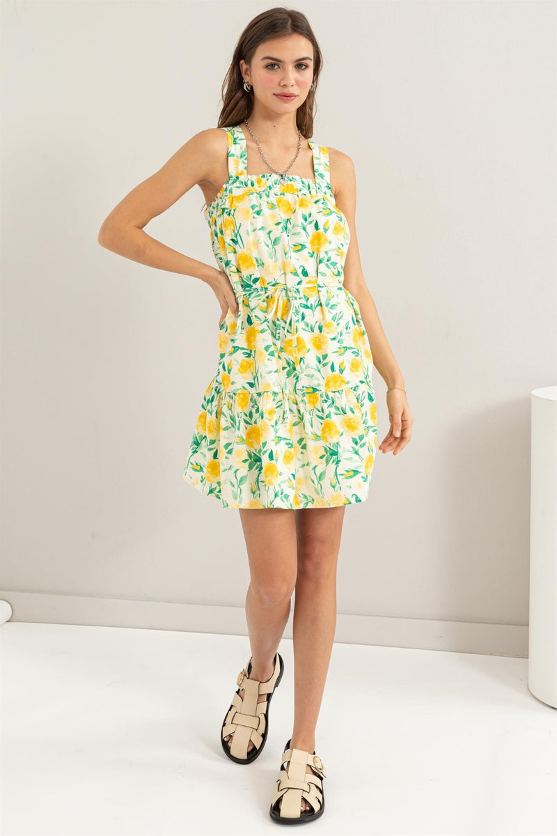 Vestido mini con tirantes de lazo floral HYFVE