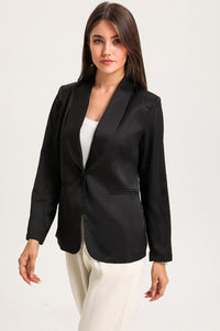 Blazer de manga larga con cuello chal