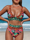 Leopard Plunge Wide Strap Two-Piece Swim Set