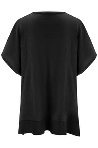 Slit V-Neck Half Sleeve Knit Top