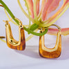 Resin Copper U Shape Earrings