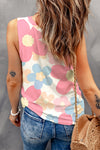 Flower Printed Round Neck Tank