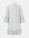 Frill Tie Neck Three-Quarter Sleeve Dress