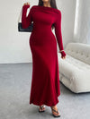 Ruched Long Sleeve Maxi Dress