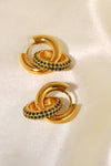 18K Gold-Plated Inlaid Zircon Double-Hoop Earrings