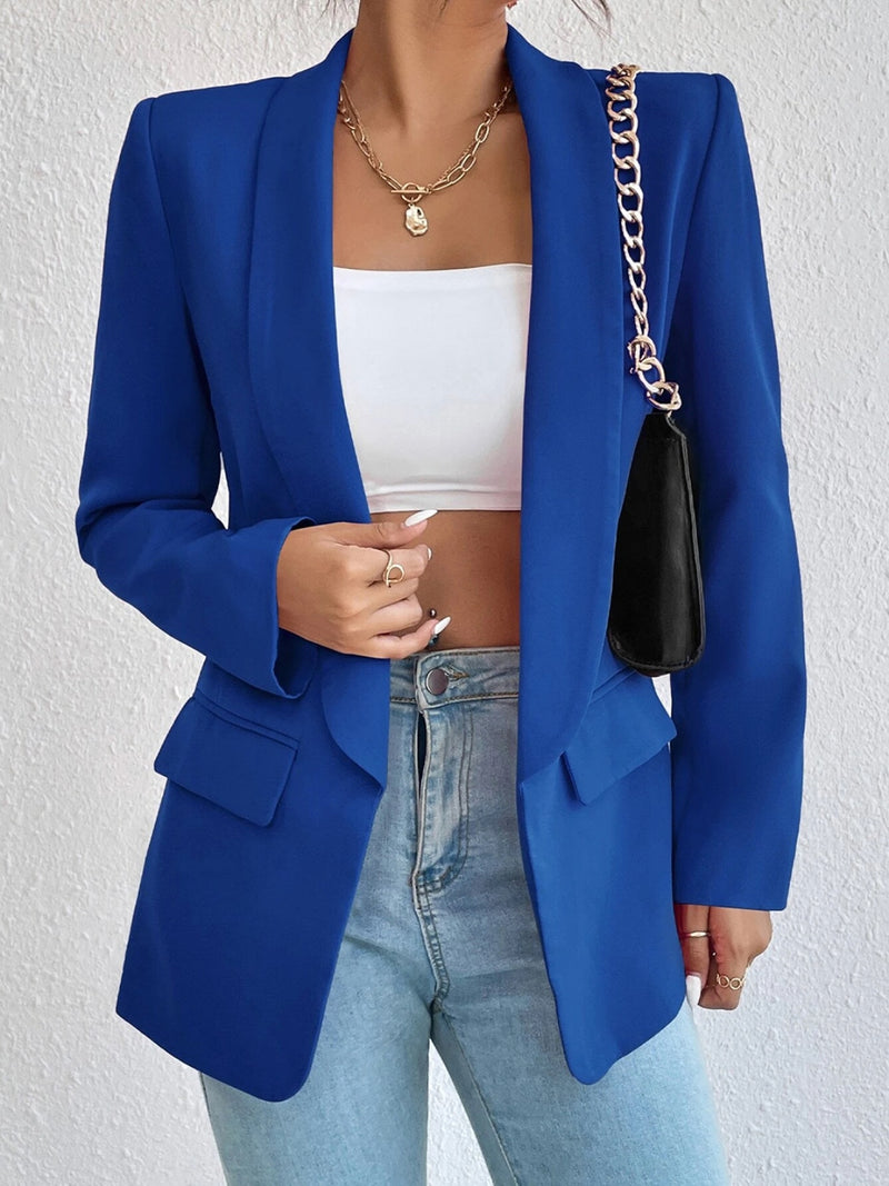 Blazer de manga larga con cuello chal