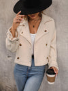 Perfee Button Up Collared Neck Long Sleeve Jacket