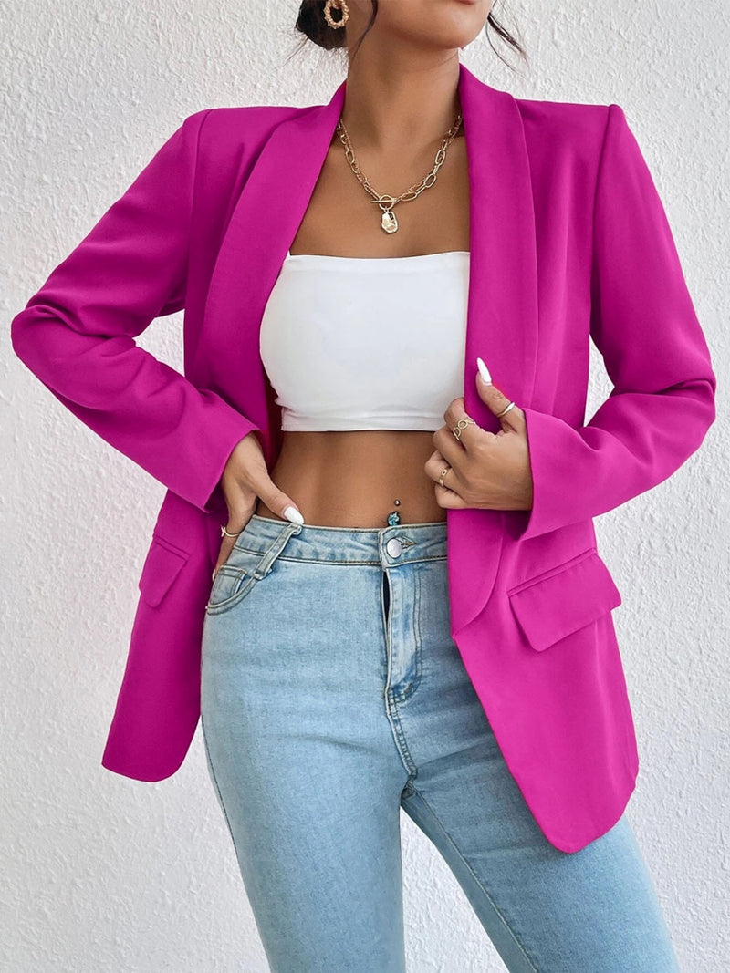 Blazer de manga larga con cuello chal