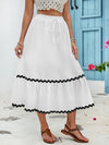 Honey Tied Contrast Trim High Waist Skirt