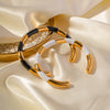 Brazalete de acero inoxidable chapado en oro de 18 quilates