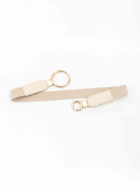 Double Ring Buckle Elastic PU Belt