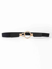 Double Ring Buckle Elastic PU Belt