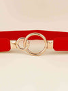 Double Ring Buckle Elastic PU Belt