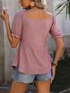 Ruched V-Neck Flounce Sleeve Blouse