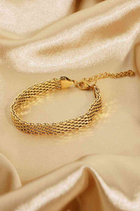 Pulsera de cadena ancha chapada en oro de 18 quilates