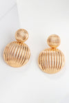 Zinc Alloy Ribbed Earrings