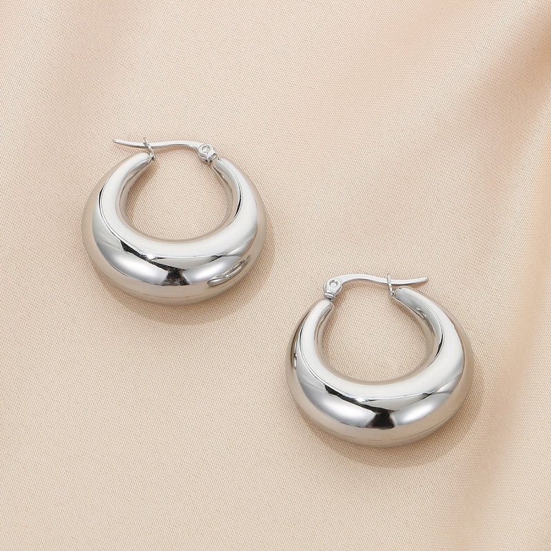 Stainless Steel Hinged Hoop Earrings