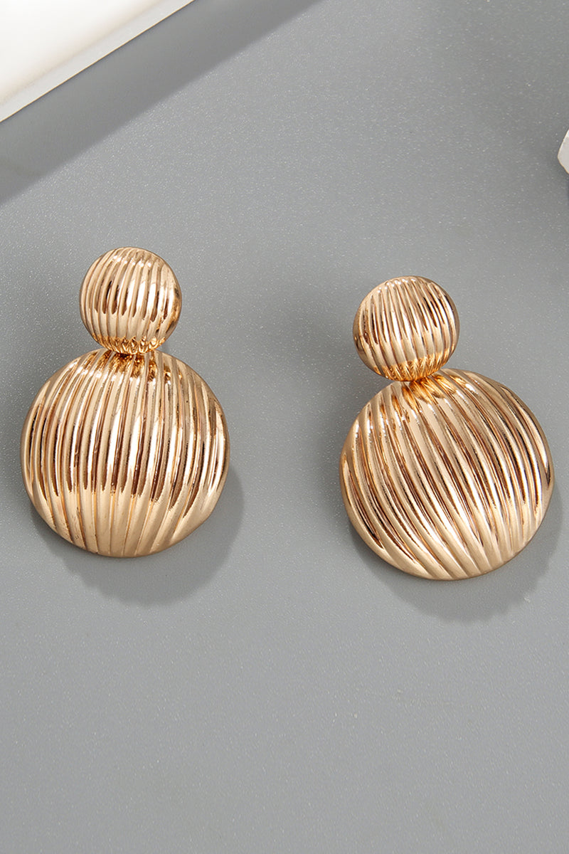 Zinc Alloy Ribbed Earrings