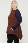 Plus Size Two Tone Knit, Sleeveless Top