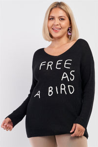 Plus "free As A Bird" suéter de punto con logo