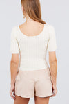 Short Slv Rib Sweater Top