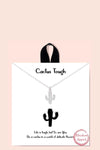 Cactus Tough Pendant Dainty Message Necklace