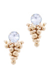 Multi Balls Wide Stone Stud Earring