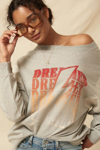 A French Terry Knit Graphic Sweatshirt