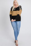 Raglan Sleeve Color Block Long Sleeve Top