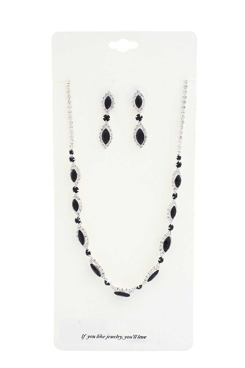 Elegant Marquise Rhinestone Loop Necklace