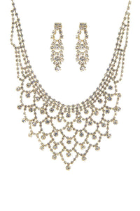 Fashion Design Rhinestone Necklace And Earring Set