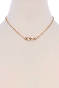 Collar de Letras en Bloque de Metal Love Mama