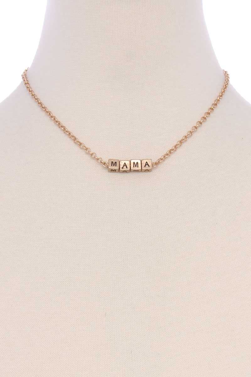 Collar de Letras en Bloque de Metal Love Mama