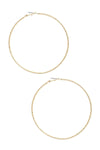 Lined Metal Hoop Earring