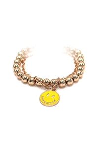 Fashion Smiley Face Metal Bead Bracelet