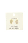 Hamsa Hand Cubic Zirconia Gold Dipped Earring