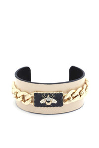 Pulsera de Cuff de eslabones cubanos Bee