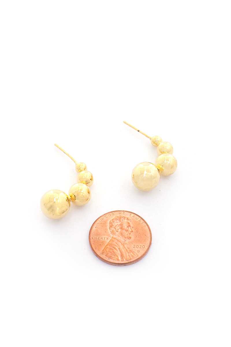 Metal Bead 14k Gold Dipped Earring