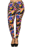 Leggings forrados con estampado tribal, cintura alta y talla grande