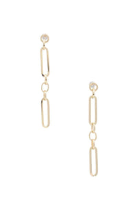 Oval Link Metal Dangle Earring