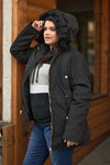 Plus Size Vegan Fur Double-sided Cotton Twill Parka & Puffer Jacket